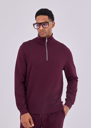 Men's Half-Zip Sweat Purple Fig
