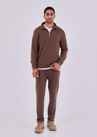 Men's Half-Zip Sweat Soft Brown - LC