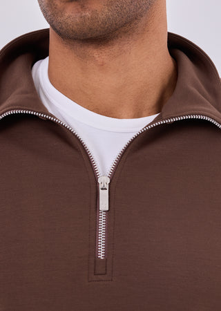 Men's Half-Zip Sweat Soft Brown - LC