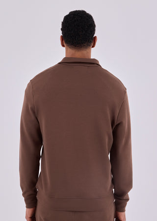 Men's Half-Zip Sweat Soft Brown - LC