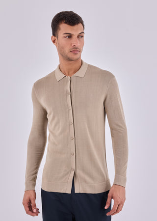 Men's Button Cardigan Beige