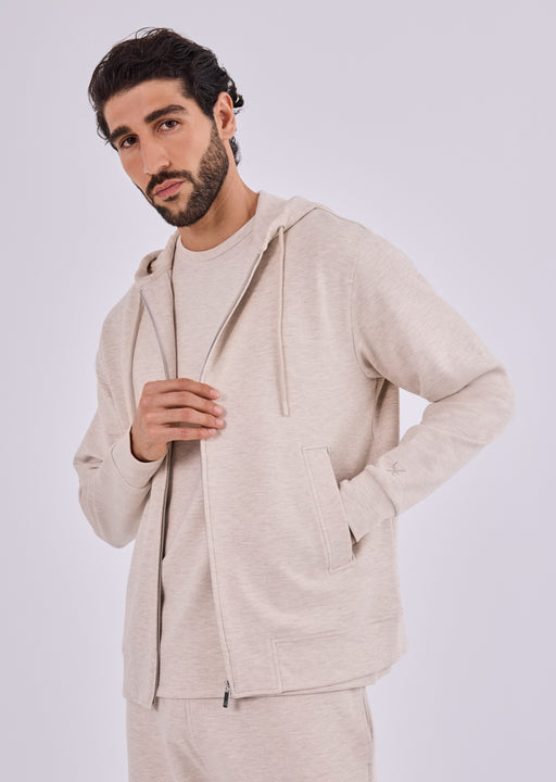 Men's Zip Up Hoodie Oatmeal Heather