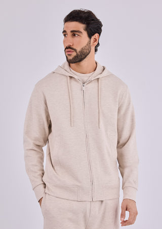 Men's Zip Up Hoodie Oatmeal Heather