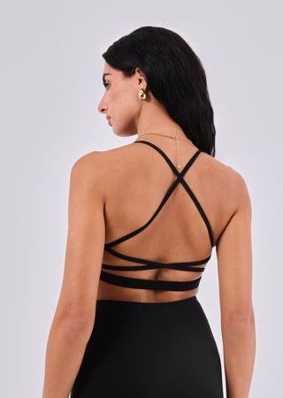 Women's Strap Back Bra Black
