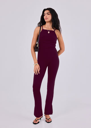 Women's Square Neck Top Purple Fig