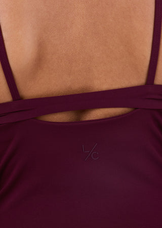 Women's Square Neck Top Purple Fig