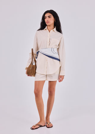 Women's Pinstripe Shirt Stone