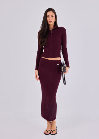 Women's Crop Cardigan Purple Fig