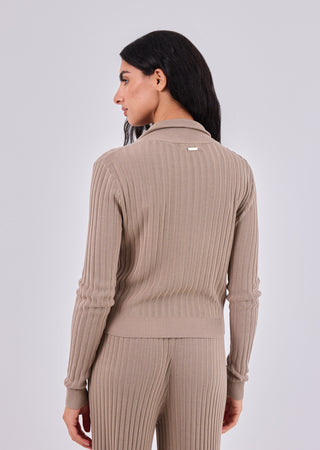 Women's Crop Cardigan Beige