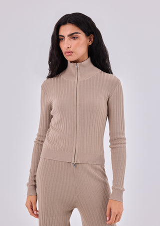 Women's Crop Cardigan Beige