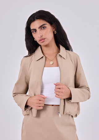 Women's Trench Zip Jacket Beige