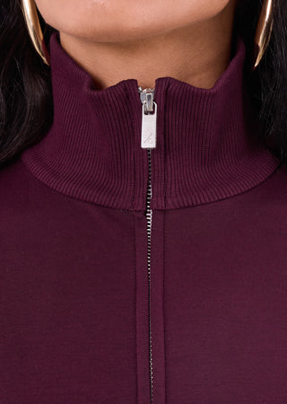 Women's Funnel Neck Jacket Purple Fig