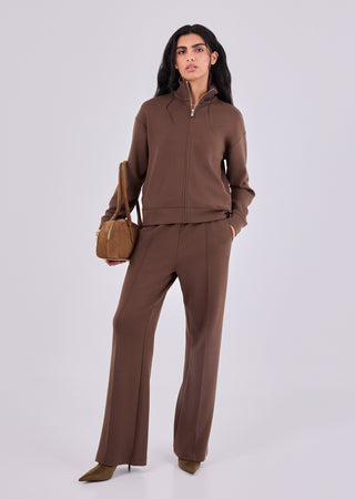 Women's Funnel Neck Jacket Soft Brown - LC