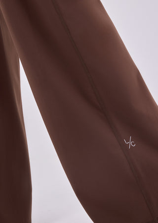 Women's Mid Rise Wide Leg Pant (Short) Soft Brown - LC