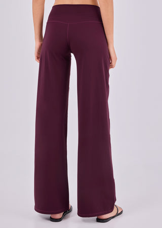 Women's Mid Rise Wide Leg Pant (Regular) Purple Fig