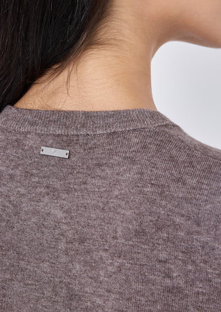 LC Blend Button Cardigan Women Merino Wool Blend Button Cardigan Taupe Marl