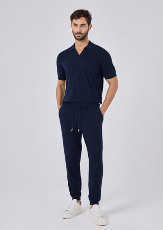 LC Blend Trouser Mens Merino Wool Blend Jogger Navy