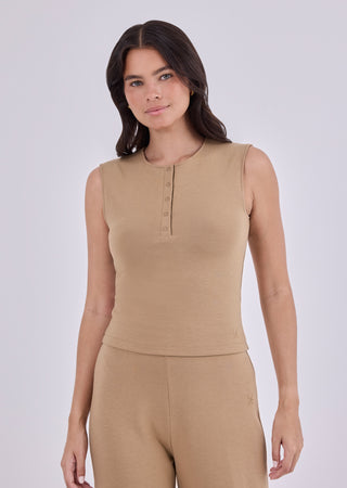 LC Blouses Women's Button Up Top Camel