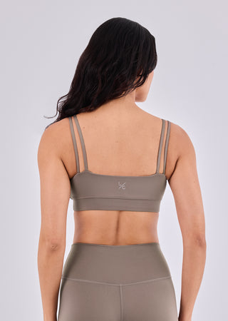 LC Cami Bras Women's Double Strap Bra Brown Mink