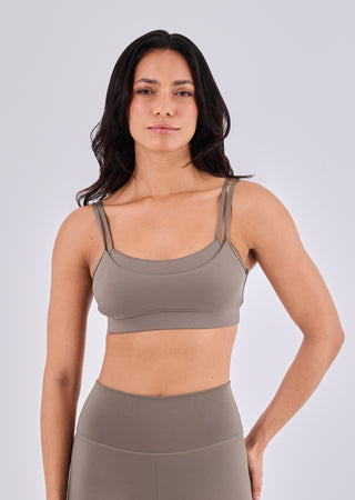 LC Cami Bras Women's Double Strap Bra Brown Mink