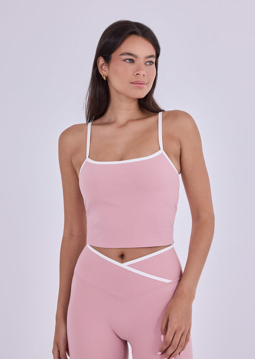 Women's Contrast Cami Top Dusty Pink
