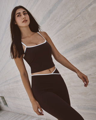 LC Cami Tops Women's Contrast Cami Top Dark Cocoa