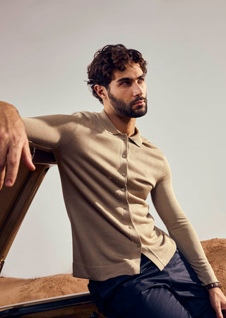 LC Cardigans Men's Button Cardigan Beige