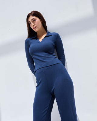 LC Collar Tops Women's Collar Top Dark Navy