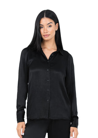 LC Embody Plisse Shirt Shiny Black