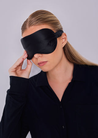 LC Eye Mask Black / Regular Women's Sleep Silk Eye Mask Black
