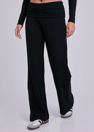 LC Fold Waist Pant Women's Airjet Rib Fold Waist Pant Black