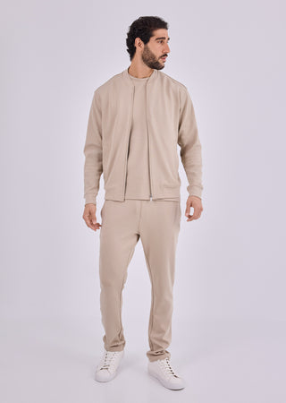 LC Home Men's All-Around Lounge Straight Leg Pants Beige