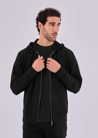 LC Hoodies Men's Zip Up Hoodie Black