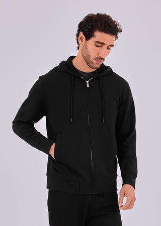 LC Hoodies Men's Zip Up Hoodie Black