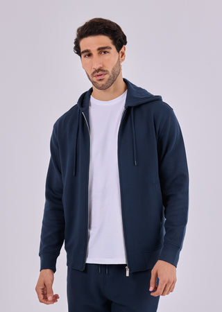 LC Hoodies Men's Zip Up Hoodie Dark Navy