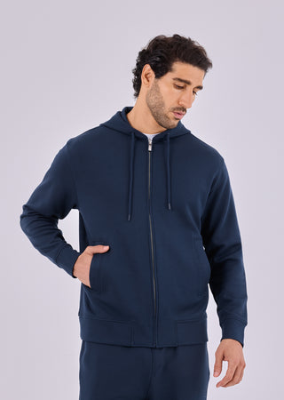 LC Hoodies Men's Zip Up Hoodie Dark Navy