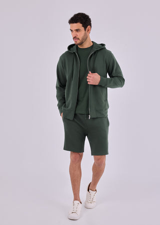 LC Hoodies Men's Zip Up Hoodie Green Forest