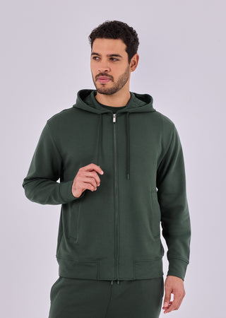 LC Hoodies Men's Zip Up Hoodie Green Forest