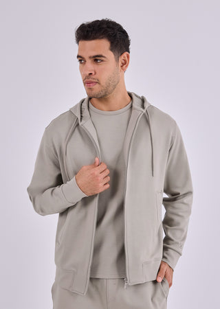 LC Hoodies Men's Zip Up Hoodie Vintage Khaki