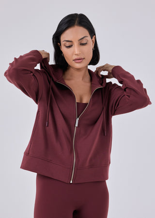 LC Hoody All-Around Lounge Zip Up Hoodie Dark Burgundy