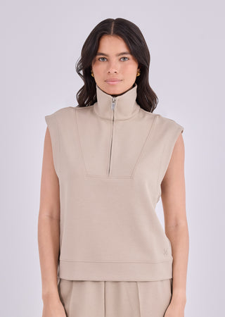 LC Jacket All-Around Lounge Half Zip Sweatshirt Beige