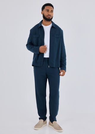 LC Jacket Men Linen Jacket Dark Navy