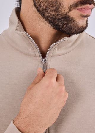 LC Jacket Men's All-Around Lounge Half-Zip Sweat Beige