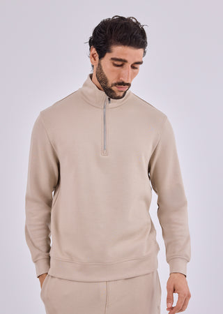 LC Jacket Men's All-Around Lounge Half-Zip Sweat Beige