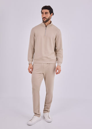LC Jacket Men's All-Around Lounge Half-Zip Sweat Beige