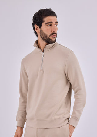 LC Jacket Men's All-Around Lounge Half-Zip Sweat Beige