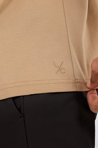 LC Jacket Men's Half Zip Polo Camel