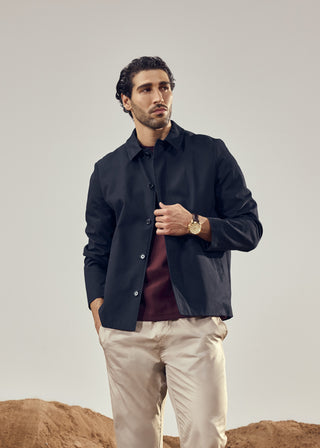 LC Jackets Men's Trench Jacket Navy