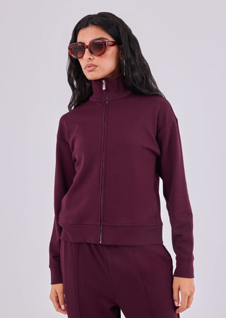 LC Jackets Women's Funnel Neck Jacket Purple Fig