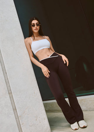 LC Kick Flare Leggings Women's Contrast Kick Flare Leggings Dark Cocoa (Regular)